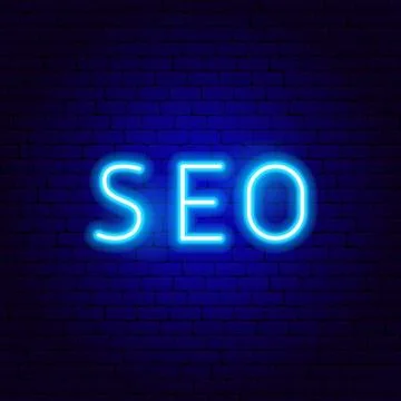 Seo Neon Text Stock Illustration