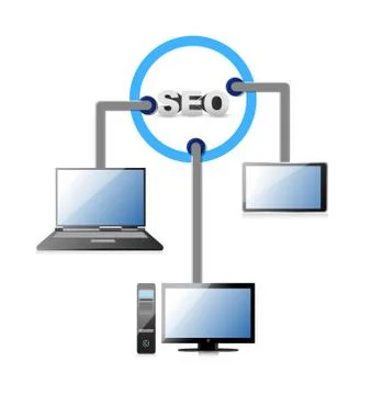 Seo network illustration Stockillustratie