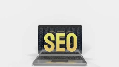 The SEO on Notebook for Business or technology concept 3d rendering Stock Illustration