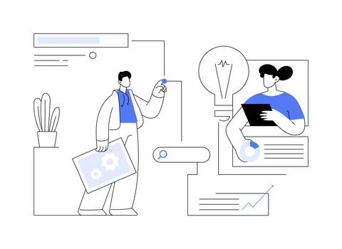 SEO optimization abstract concept vector illustration. Illustrazione stock