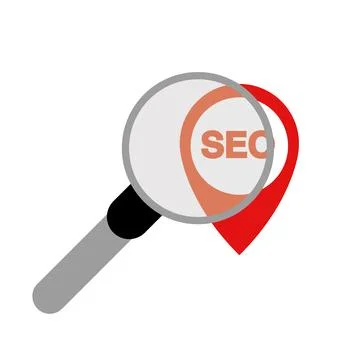 SEO optimization analysis with magnifying glass for marketing social media Stock Illustration