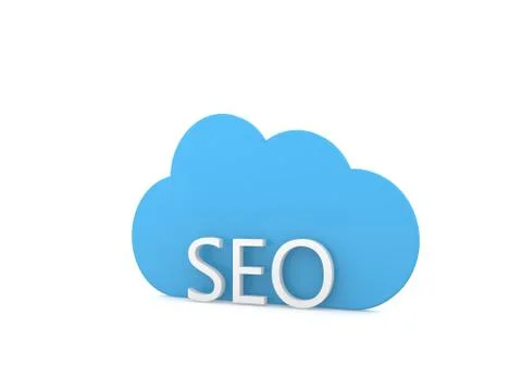 SEO optimization and a cloud . Stock Illustration