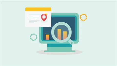 Seo optimization and marketing data analysis report concept. 库存影片 158080117