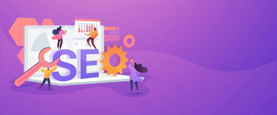 SEO optimization concept banner header Stock Illustration