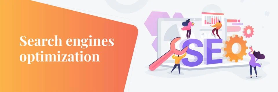 SEO optimization concept banner header 스톡 일러스트