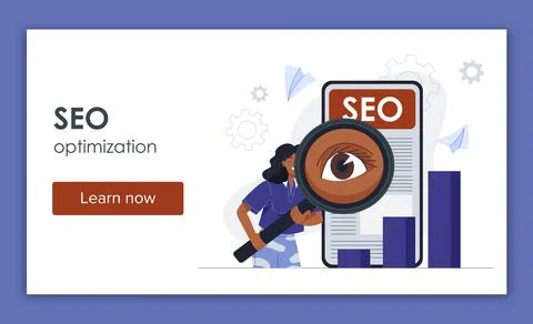 SEO optimization concept illustration. Vector illustration Illustrazione stock