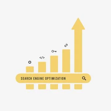 SEO optimization concept. Search bar with Search Engine Optimization query Stock Illustration
