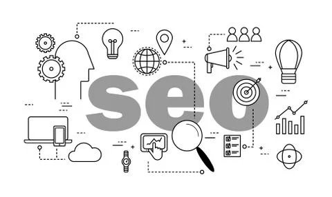 Seo optimization concept in search engine イラスト素材