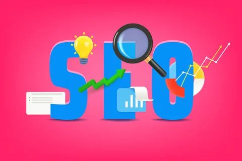 SEO optimization concept. Vector 3d illustration Stock Illustration
