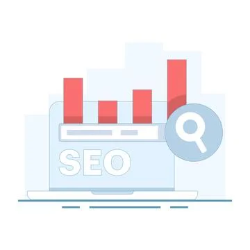 SEO optimization concept. Website SEO keyword optimization. Illustrazione stock