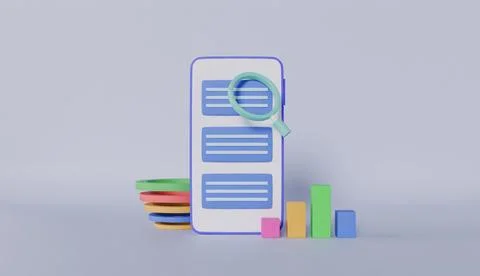 SEO Optimization, Data analysis, stock trading, web analytics, and SEO mark Stock Illustration