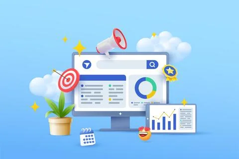 Seo optimization Digital marketing Illustrations 스톡 일러스트