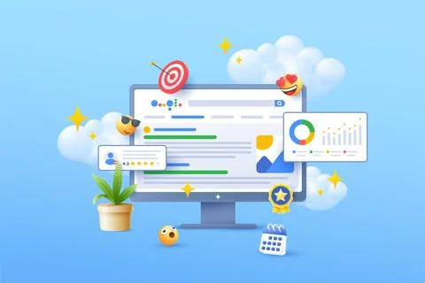 Seo optimization Digital marketing Illustrations Stock Illustration