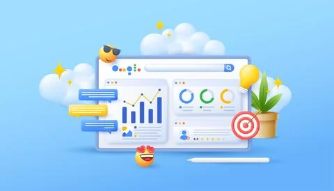 Seo optimization Digital marketing Illustrations. Stock Illustration