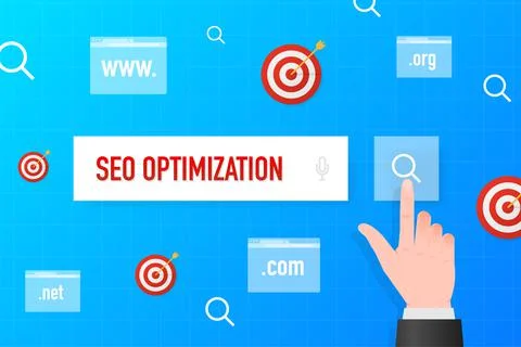 Seo optimization, great design for any purposes. Web design isometric concept Stock Illustration