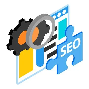 Seo optimization icon, isometric style Stock Illustration