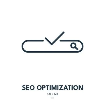 SEO Optimization Icon. Ranking, Search Bar, Keyword. Editable Stroke Stock Illustration