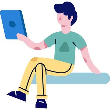 Seo optimization icon vector man working on tablet 库存插图