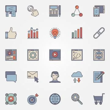 SEO optimization icons set Stock-Illustration