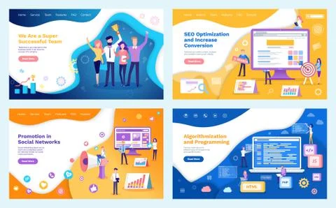 Seo Optimization Increase of Conversion, Team Stock Illustration