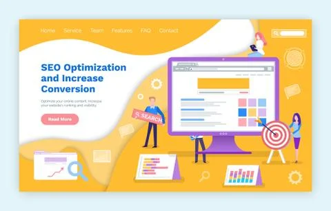 Seo Optimization Increase of Web Search Conversion Illustrazione stock