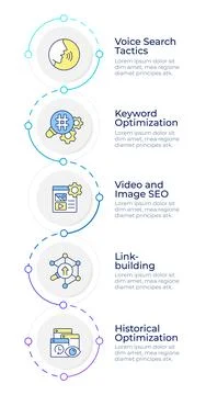SEO optimization infographic design template Stock Illustration
