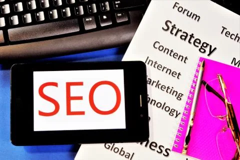 SEO-Optimization of Internet search engines to raise the position of the site Stock Photos