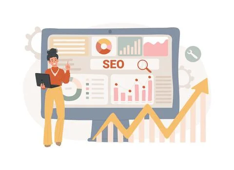 SEO optimization isolated concept vector illustration. Ilustración de archivo