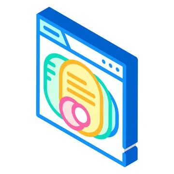 Seo optimization isometric icon vector color illustration イラスト素材