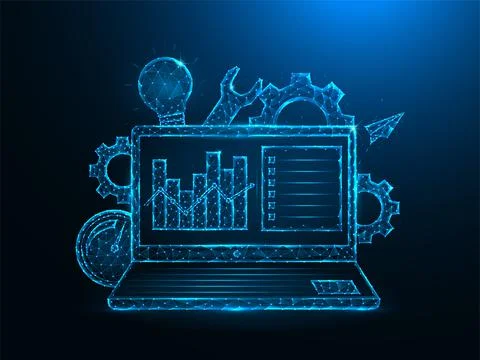 SEO optimization low poly art 스톡 일러스트