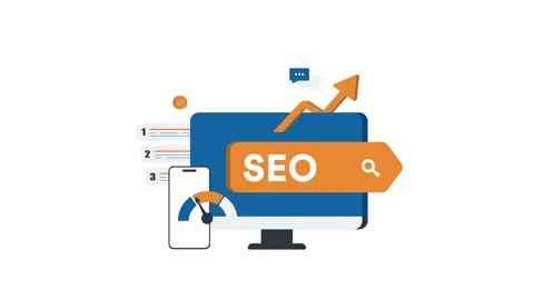 Seo Optimization Marketing Concept. Search engine optimization animation video Stock Footage 323045934