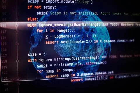 SEO optimization. Modern tech. PHP syntax highlighted. Writing programming fu Stock Photos