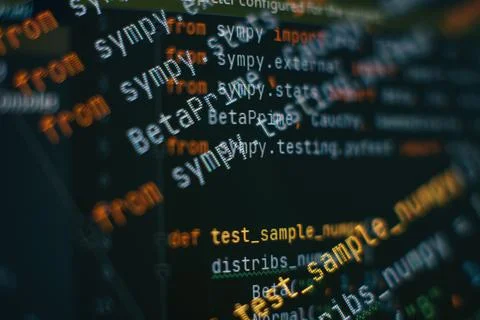 SEO optimization. Modern tech. PHP syntax highlighted. Writing programming fu Stock Photos