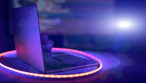 SEO optimization. Modern tech. PHP syntax highlighted. Writing programming .. Foto stock