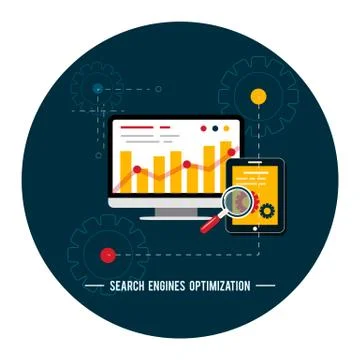 Seo optimization, programming process Stock Illustration