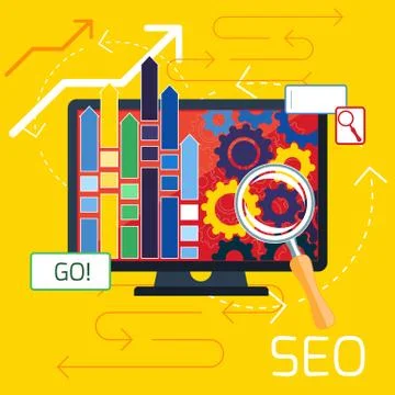 Seo optimization, programming process Illustrazione stock
