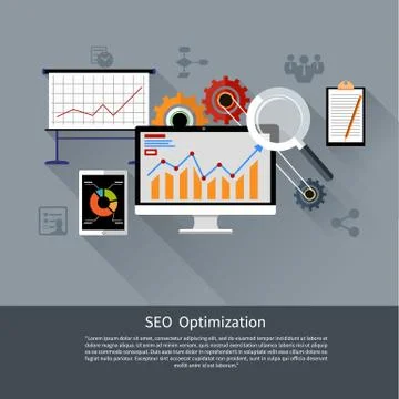 SEO optimization, programming process 库存插图