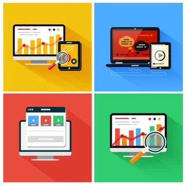 Seo optimization, programming process Stock Illustration