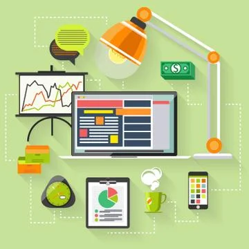 SEO optimization, programming process Stock Illustration