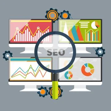 SEO optimization, programming process Stock Illustration