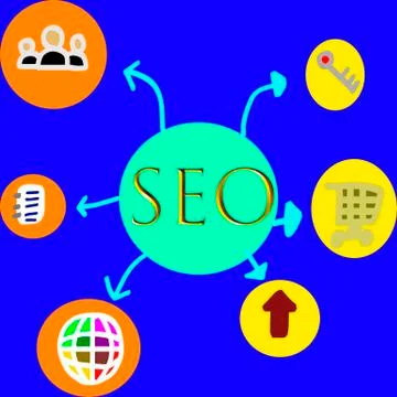 SEO optimization scheme 스톡 일러스트
