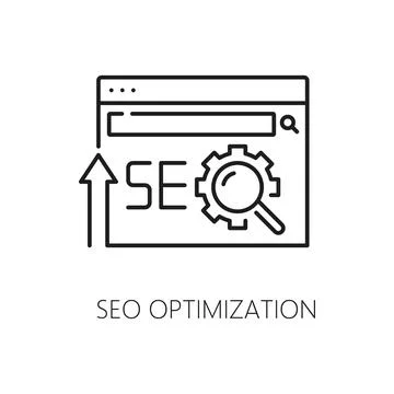 SEO optimization, SERP icon, search engine result Stock Illustration