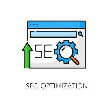 SEO optimization, SERP search engine result page Stock Illustration