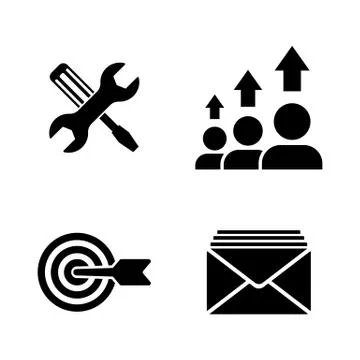 SEO Optimization. Simple Related Vector Icons Stock Illustration