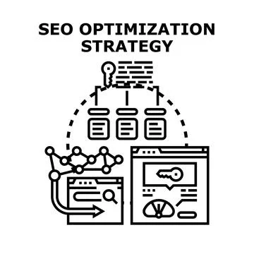 Seo optimization strategy developing web ranking performance 库存插图