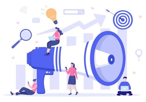 SEO Optimization Vector Illustration To Search Engine, App Development, Web P Stock Illustration