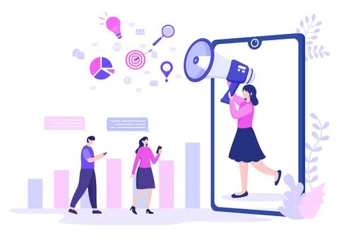 SEO Optimization Vector Illustration To Search Engine, App Development, Web P Illustrazione stock