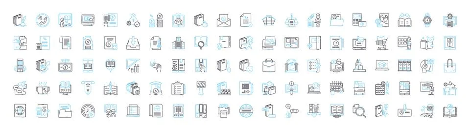 SEO optimization vector line icons set. SEO, optimization, ranking, content Illustrazione stock