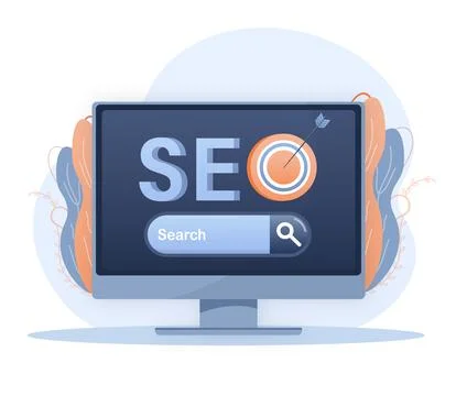 SEO Optimization, web analytics and seo marketing social media concept. Business Иллюстрация
