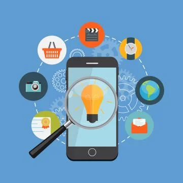 SEO Optimization,Web Analytics Flat Concept Vector Illustration 스톡 일러스트